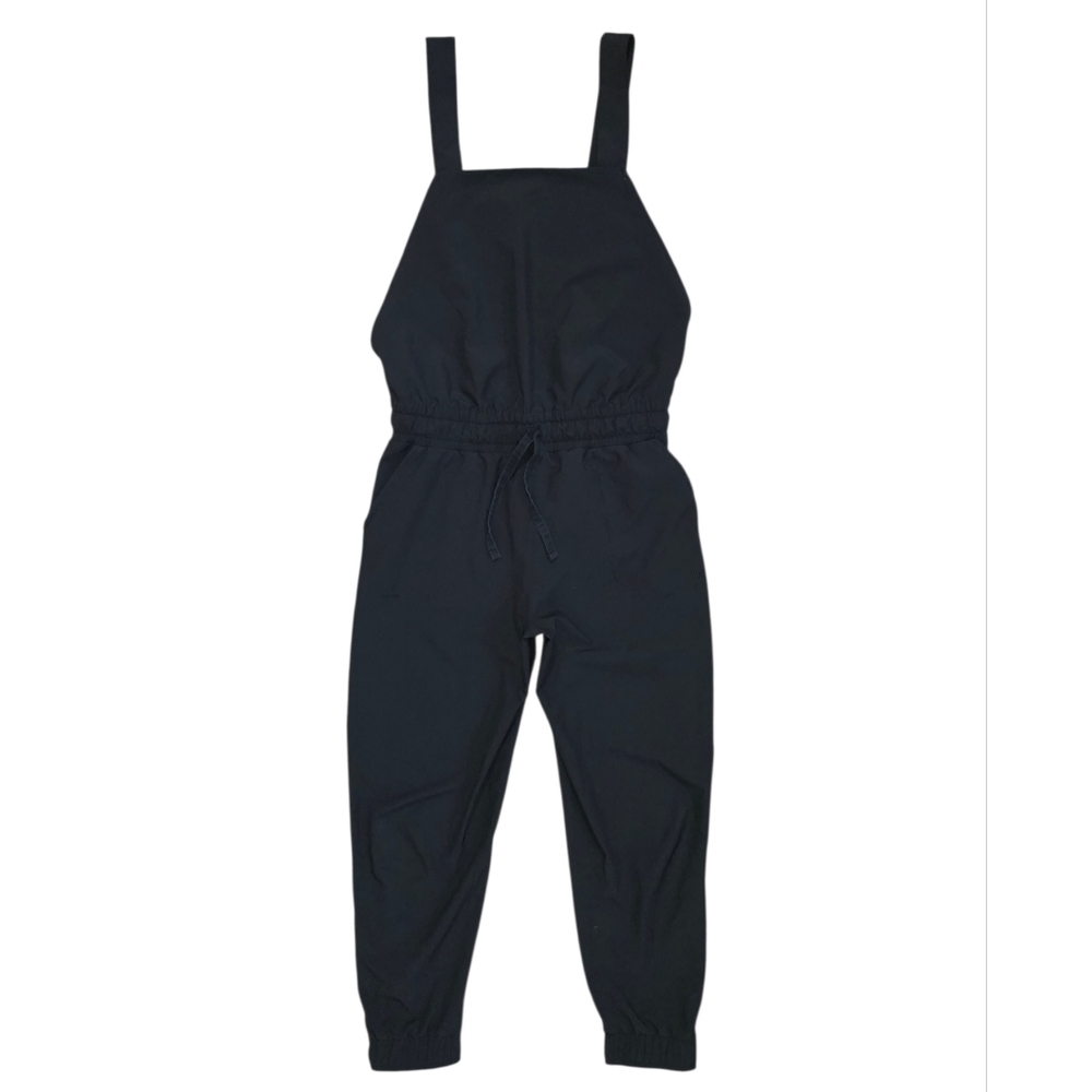 Albion Classic Overall Jumpsuit with Adjustable Straps Black Small/petite